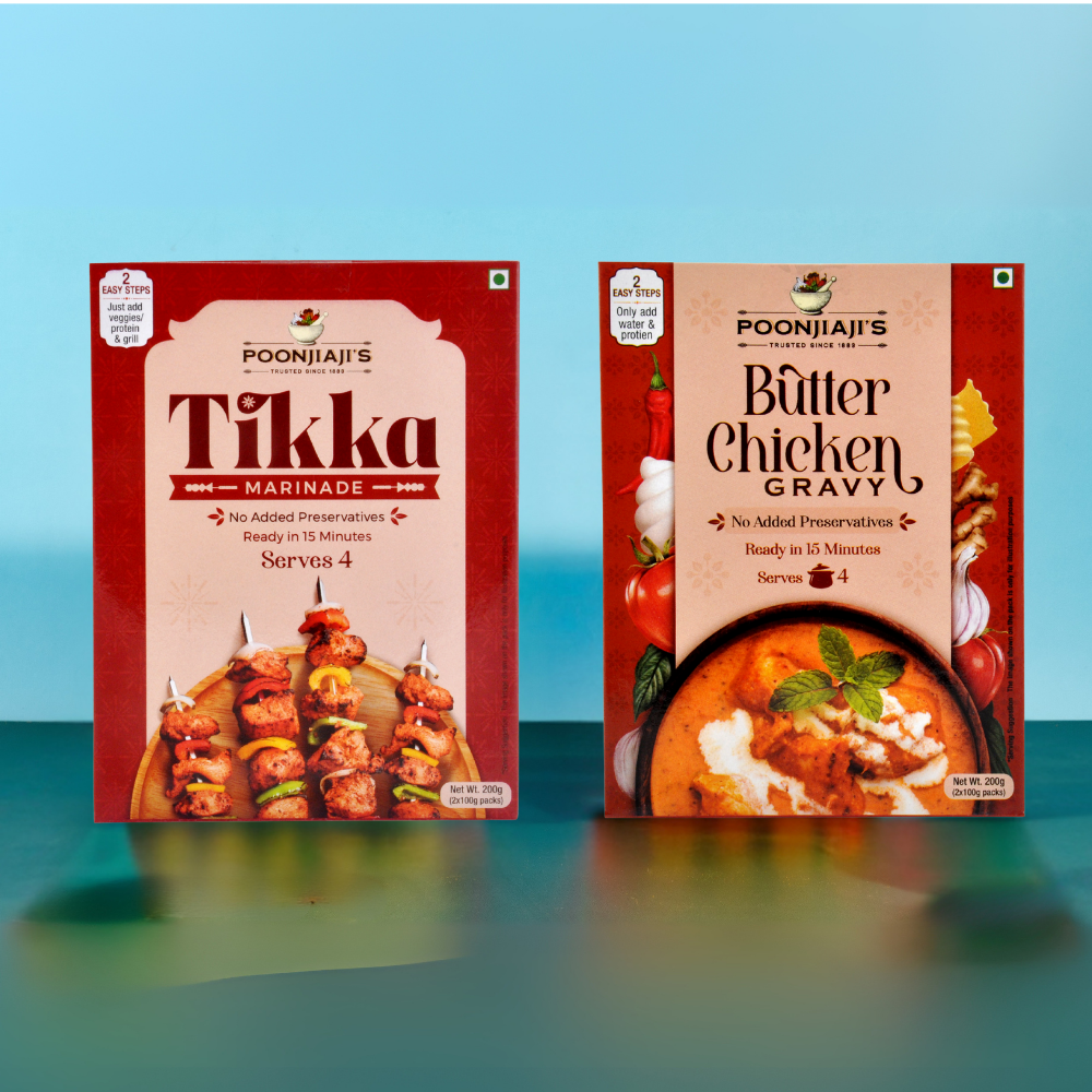 Poonjiaji's Butter Chicken Gravy Tikka Marinade Combo (200g x