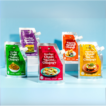 Ready to Serve Chutneys Combo - Garlic, Teekhi, Meethi, Sandwich & Khatti Meethi, 200g X 5