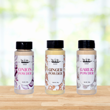 Combo of 3 Onion Powder, Garlic Powder & Ginger Powder